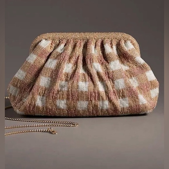 Anthropologie Beaded Wildflower Clutch